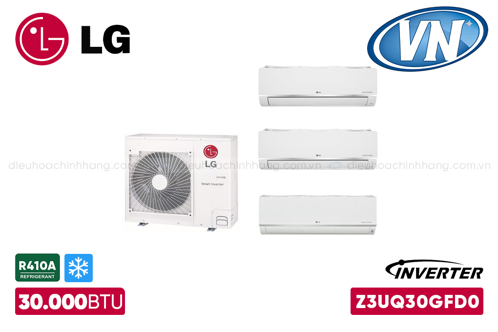  LG Z3UQ30GFD0 Multi 1 chiều có khả năng kết nối với 3 loại dàn lạnh