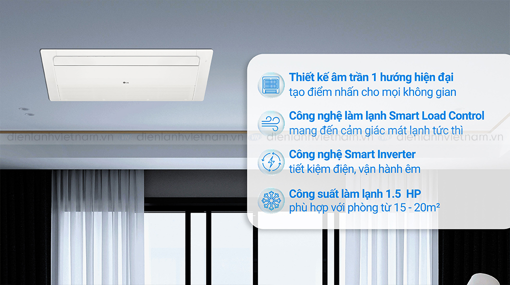 Điều Hòa Âm Trần LG Inverter 1 Chiều ZTNQ12GULA0