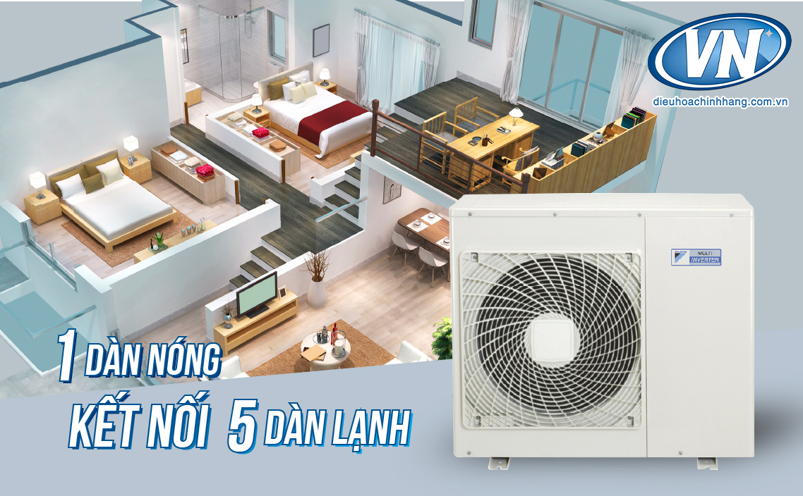 Có khả năng kết nối  tối đa 5 dàn lạnh