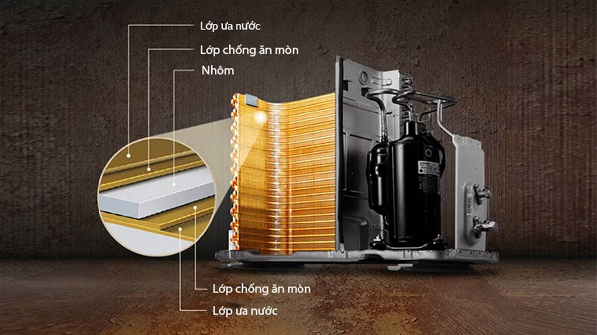 Nâng cao tuổi thọ sản phẩm với lớp phủ Gold Fin điều hòa tủ đứng LG